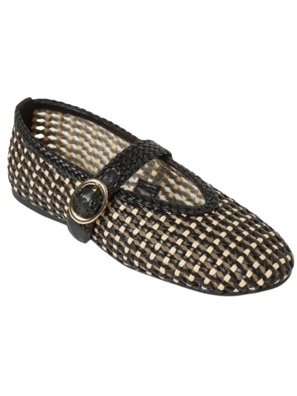 NWOB Universal Thread brand Black and Tan NOEMI woven Mary Jane flats Size 8